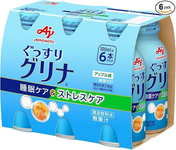 味の素 グリナ 睡眠ケア&ストレスケア グリシン GABA 睡眠［機能性表示食品］ドリンクタイプ 6日分 100mL缶×6本