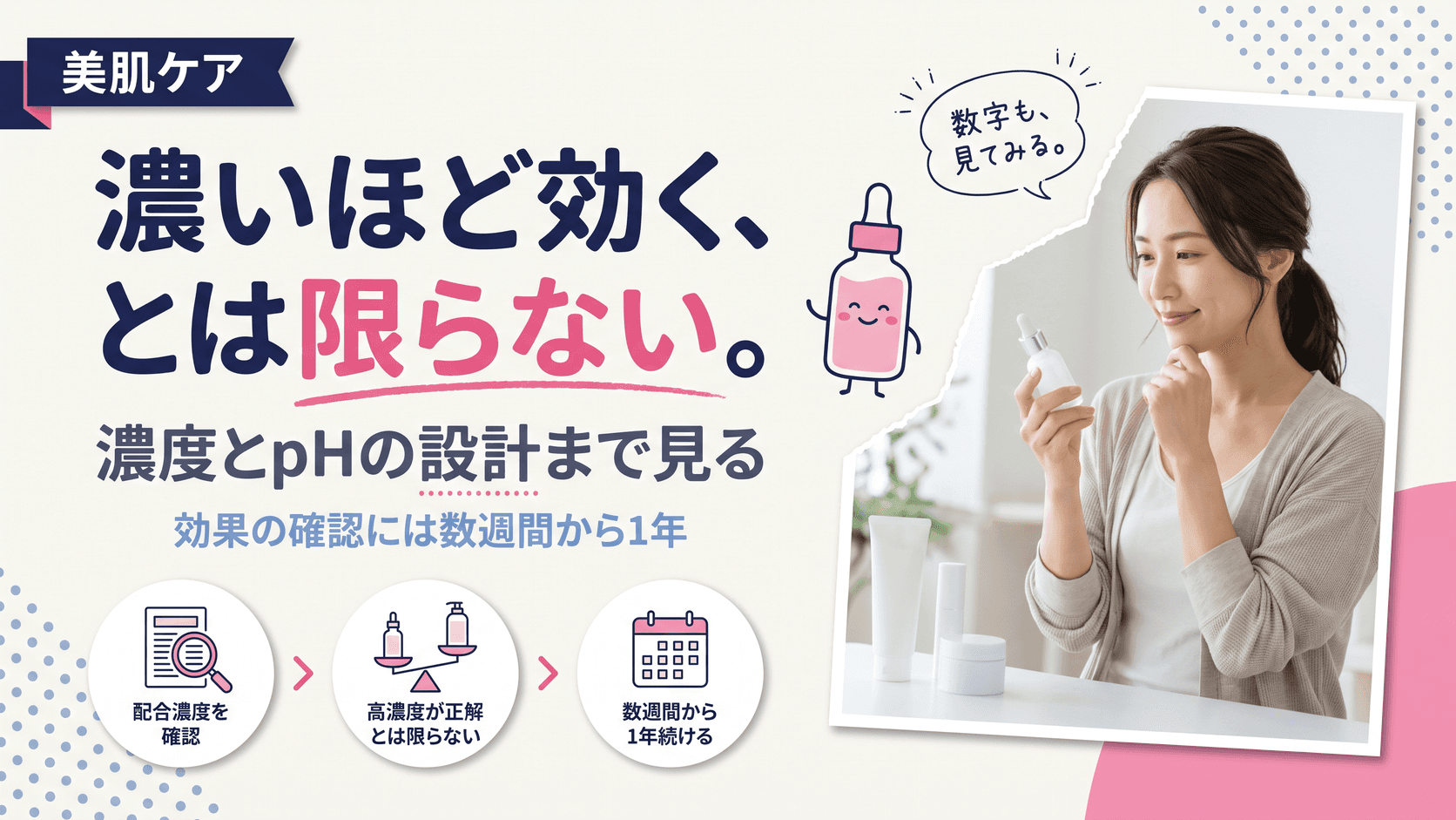 コスメを選ぶときに配合成分濃度や処方設計はどう見ればいいですか?