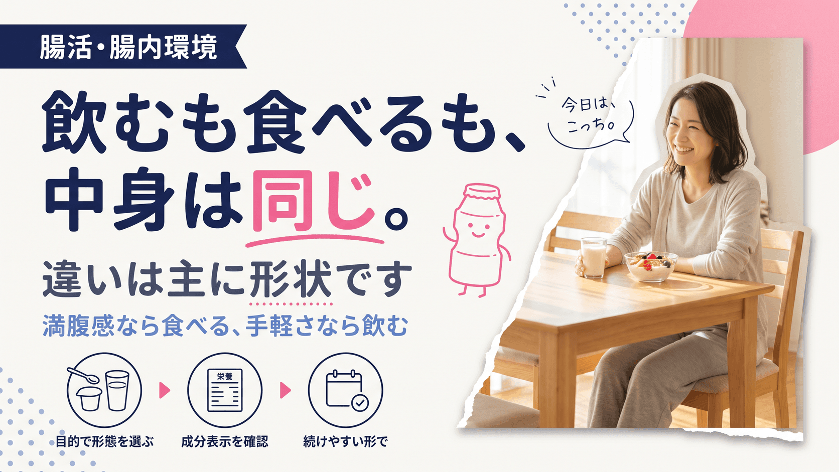 飲むヨーグルトと食べるヨーグルトは、期待できる効果に差がありますか?