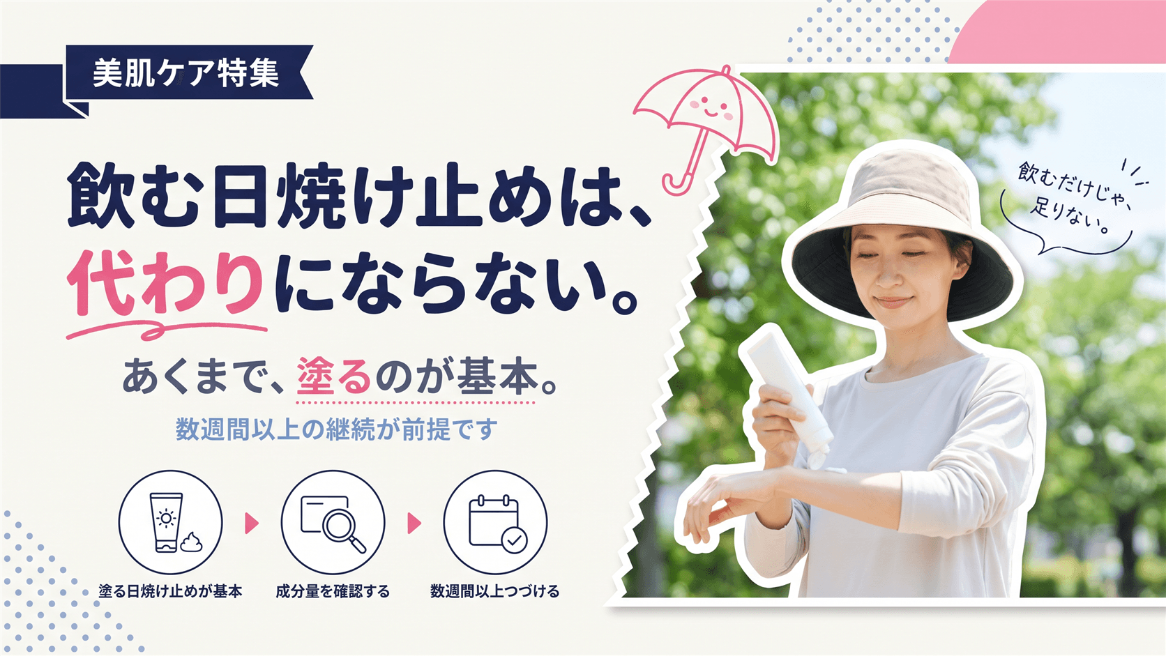 「飲む日焼け止め」は効果ある?|成分と科学的根拠を解説