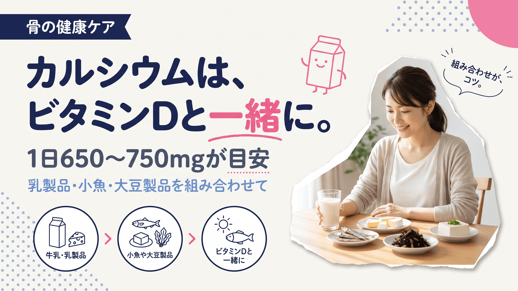 カルシウムが多い食べ物と1日の目安を教えてください。